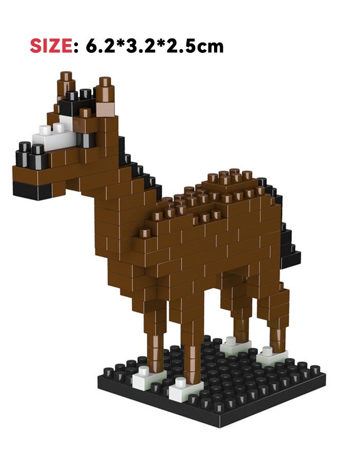 General 4-Pack Animal Stacking Blocks Set, Cartoon Animal Bricks Set, Mini 3D Puzzles Cartoon Animal Building Block Toy, DIY Block Building Suitable for Aged 6 and Up（Camel/Crocodile/Horse/Snake）  - Image 4