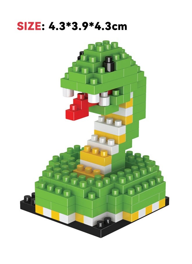 General 4-Pack Animal Stacking Blocks Set, Cartoon Animal Bricks Set, Mini 3D Puzzles Cartoon Animal Building Block Toy, DIY Block Building Suitable for Aged 6 and Up（Camel/Crocodile/Horse/Snake）  - Image 3