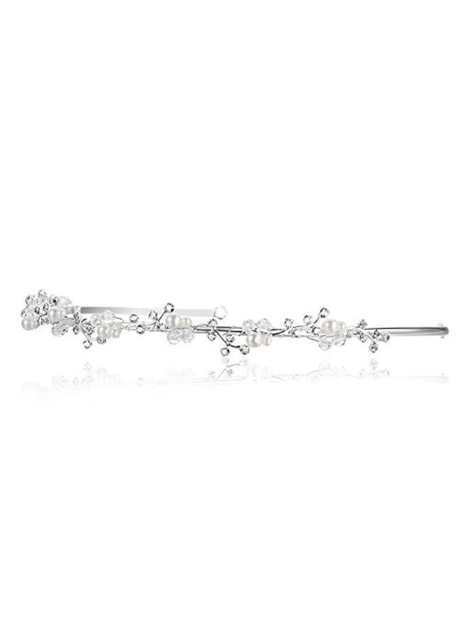 SAMKY Wedding Bridal Rhinestone Crystal Pearl Tiara - Image 3