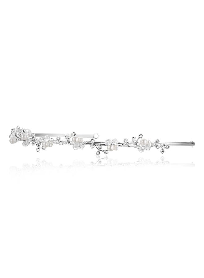 SAMKY Wedding Bridal Rhinestone Crystal Pearl Tiara - Image 4