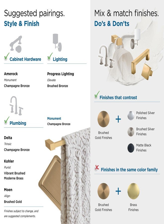Amerock Champagne Bronze Towel Bar | 6-1/2 in Length | Monument Finish | Bath & Kitchen Towel Holder - Image 5