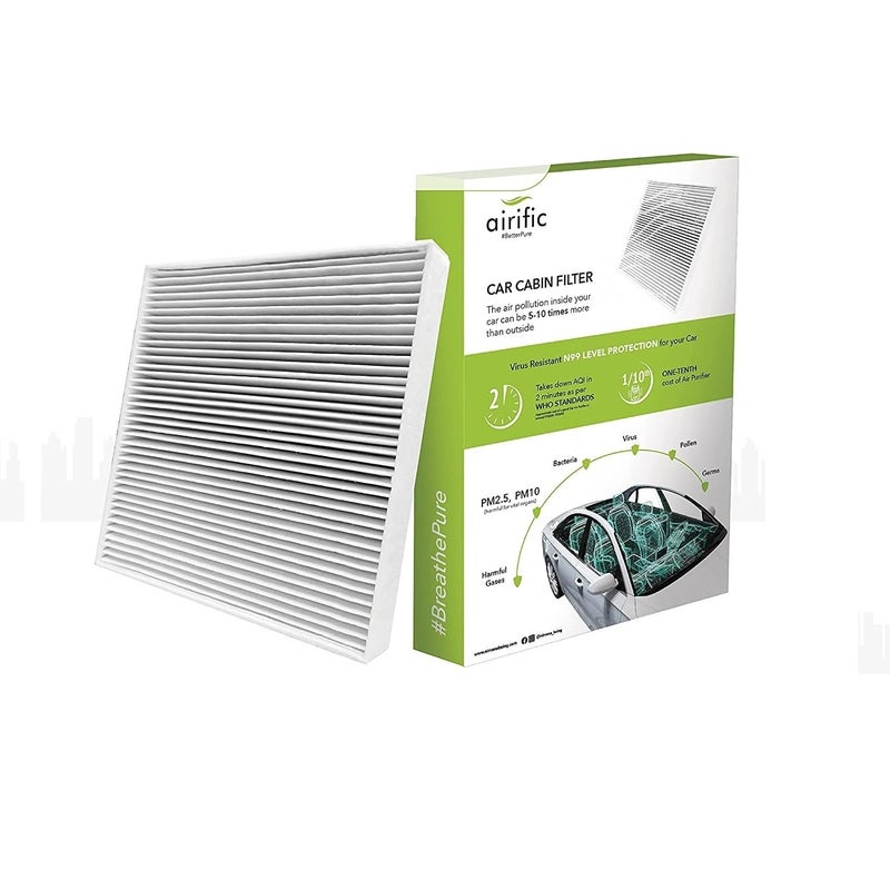 Airific Car Cabin Filter | Car AC Filter | Car Air Purification | Car Air Filter | Removes PM2.5, PM10, Bacteria, Germs, Pollens, SOx, NOx (Fortuner(1stGen), CAS802) - Image 3