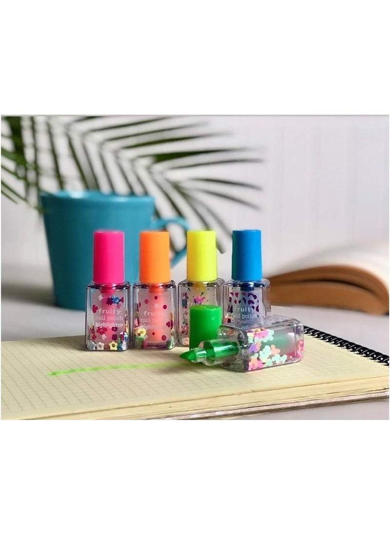 Easyso Nail Polish Shaped Highlighter Nail Polish Set Vivid Colors 5 Pcs  - Image 1