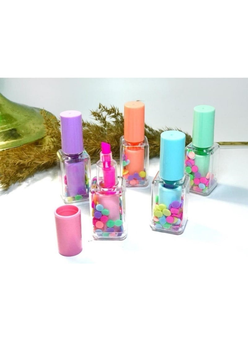 Easyso Nail Polish Shaped Highlighter Nail Polish Set Vivid Colors 5 Pcs  - Image 2