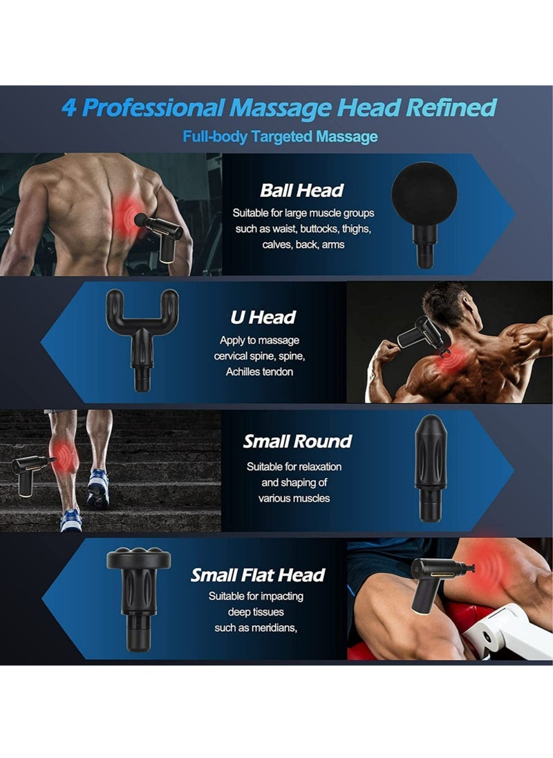 Prime by javaudan Massage Gun Deep Tissue - Percussion Muscle Massage Gun for Athletes, Gym, Triangular Muscle Fascia Gun for Body Neck Back Pain Relief 4 Massage Heads 5 Levels  - Image 2
