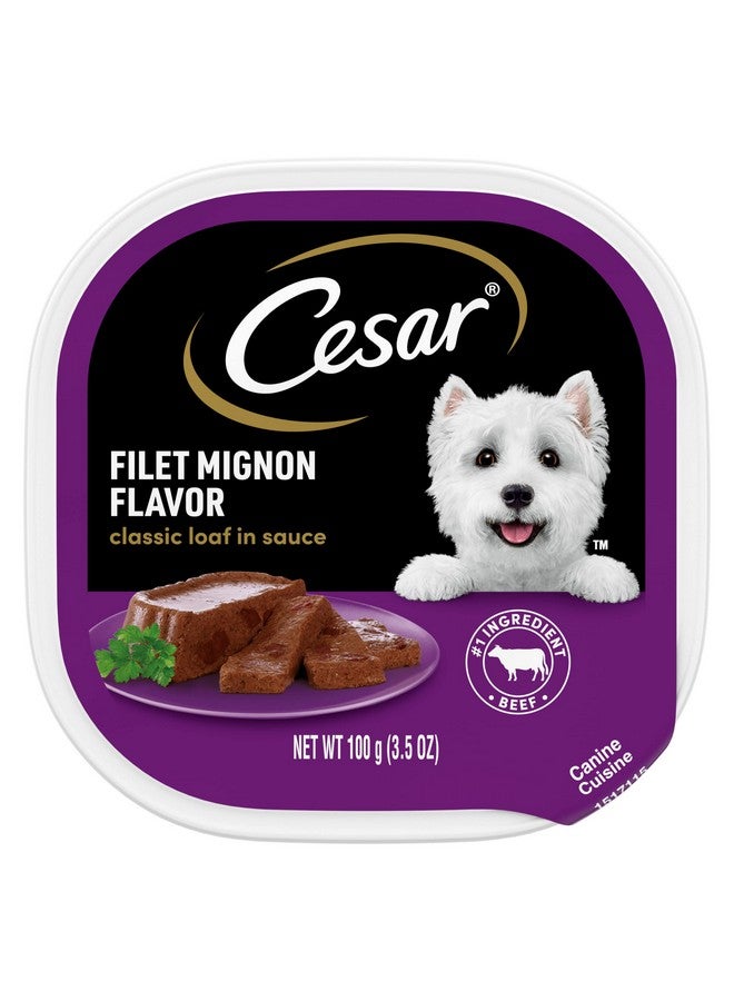 CESAR Adult Wet Dog Food Classic Loaf in Sauce Filet Mignon Flavor, 3.5 oz. Easy Peel Trays, Pack of 24 - Image 1