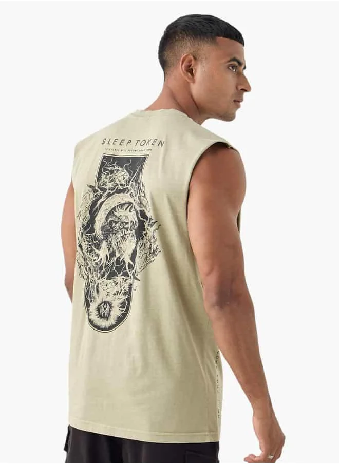 اس بي كاركترز Graphic Print Sleeveless T-shirt