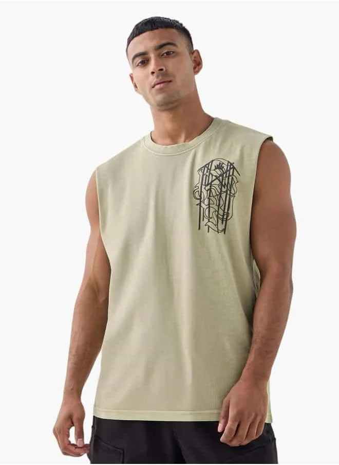 اس بي كاركترز Graphic Print Sleeveless T-shirt