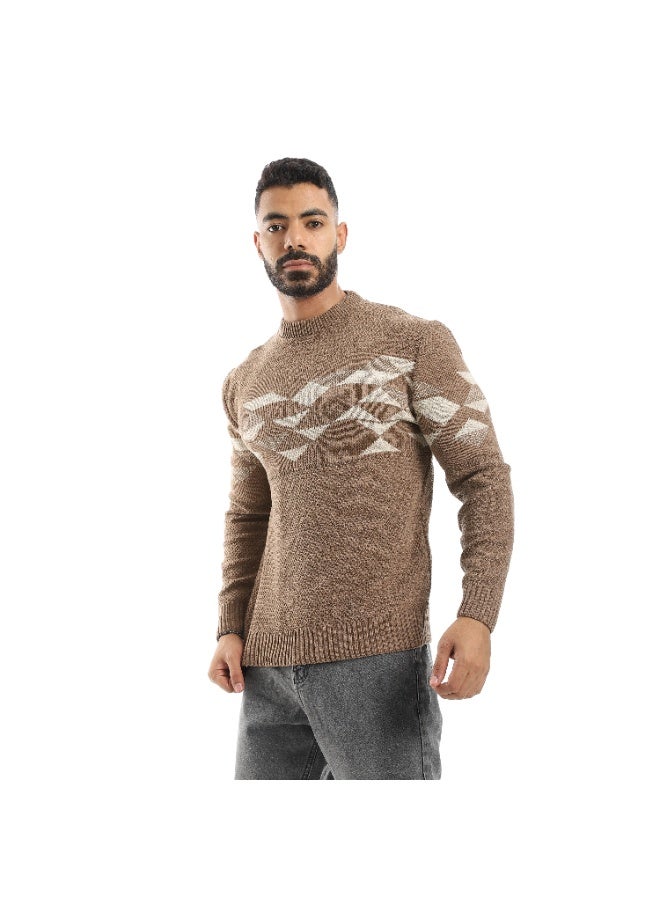 سيزار بلوفر صوف رجالي بنقش مثلثات علي الصدر - Image 2