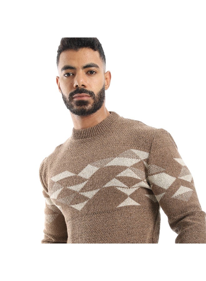 سيزار بلوفر صوف رجالي بنقش مثلثات علي الصدر - Image 5