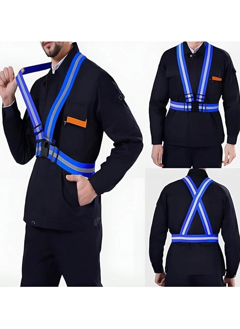 Adjustable High-Visibility Reflective Safety Vest/Belt Blue