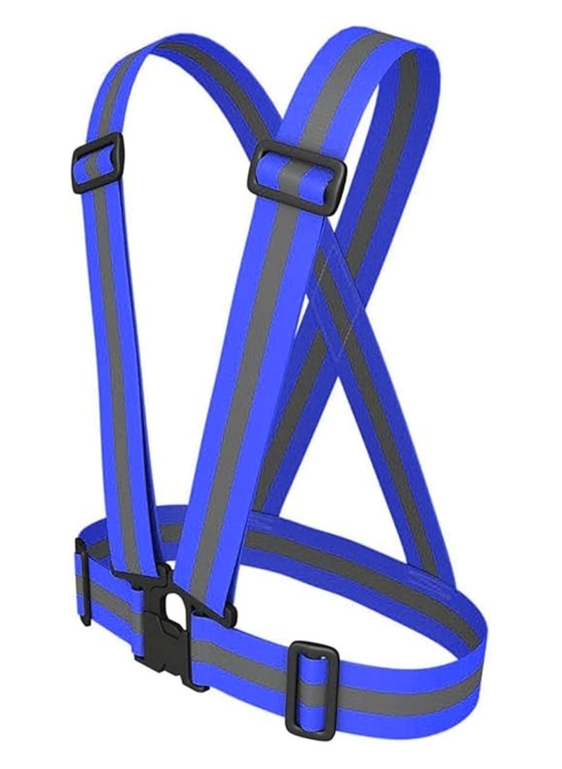 Adjustable High-Visibility Reflective Safety Vest/Belt Blue