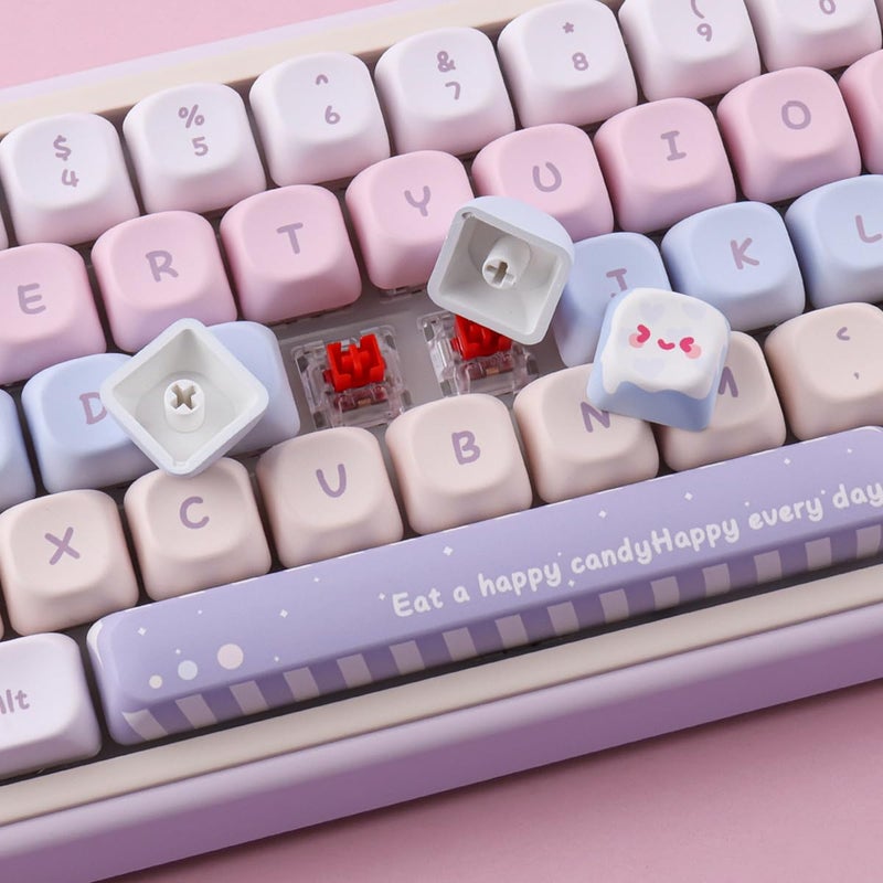 Tsungup PBT MOA Keycaps,135 Keys Purple Cute Candy Custom Keycaps 60 65 75 Percent, Dye-Sub Key Caps Keyboard Keycap Set for ANSI Layout,MX Swithes Mechanical Keyboards - Image 5