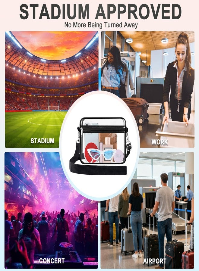 Mayski Clear Bag for Stadium Events, Small Crossbody Purse For Concerts Sports Stadium Approved with Zipper - Image 3