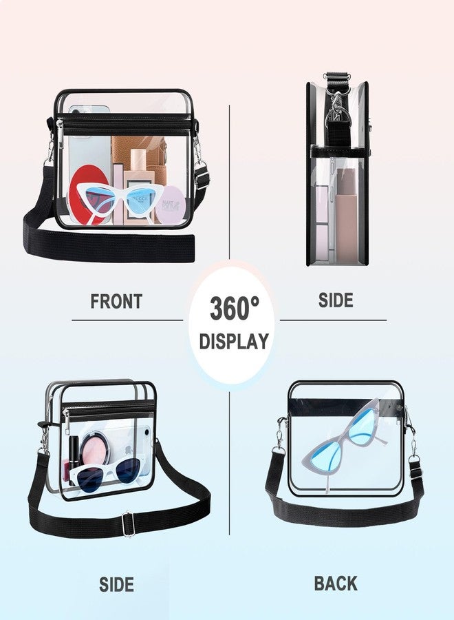 Mayski Clear Bag for Stadium Events, Small Crossbody Purse For Concerts Sports Stadium Approved with Zipper - Image 4