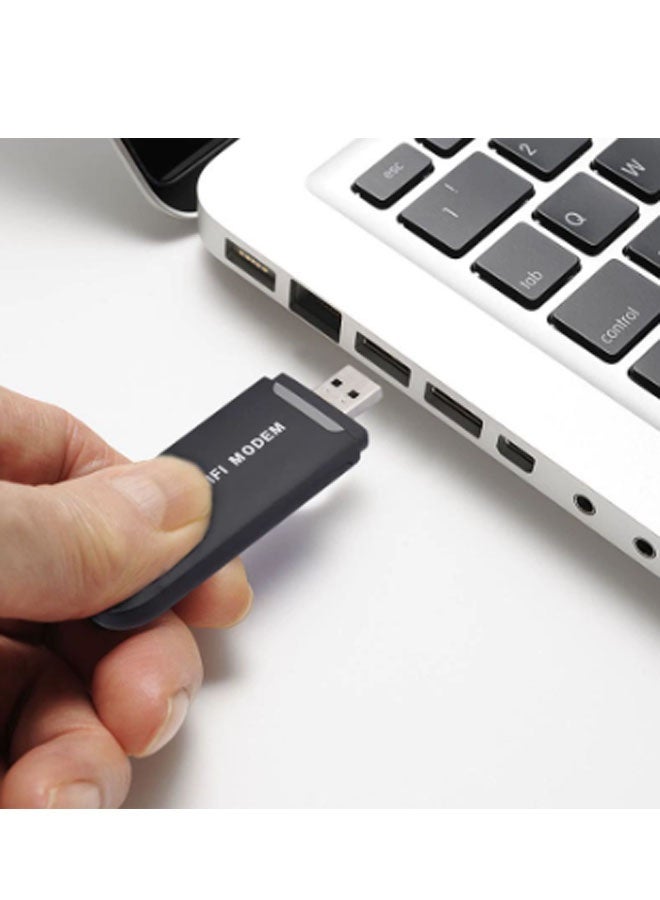 دن محول شبكة USB 4G LTE / جهاز نقطة اتصال Wi-Fi محمول بحجم الجيب / مناسب للسفر / التوصيل والتشغيل (أسود) - Image 5