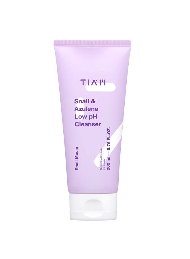 TIA'M جل تنظيف الوجه منخفض الرقم الهيدروجيني من الحلزون والأزولين - مرشح إفراز الحلزون - علاج متوازن للرقم الهيدروجيني لمكافحة حب الشباب للبشرة الحساسة 6.76 أونصة سائلة - Image 1