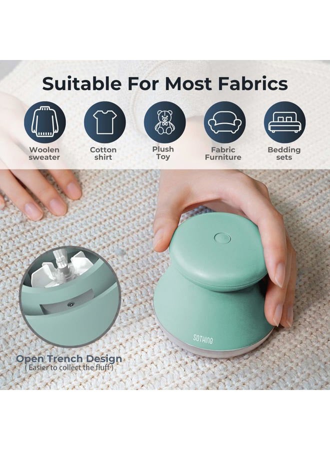 SOTHING Fabric Shaver, Rechargeable Lint Remover, Use On Cotton, Polyester & Silk, Type C, Fast Charging, Compact & Stylish Design, Ergonomic Defuzzer, 6-Leaf Blades, Fuzz Remover - Image 3