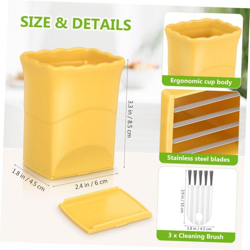 3 Piece Fruit Vegetable Slicer Set With Cleaning Brushes Portable Kitchen Gadget - Image 3