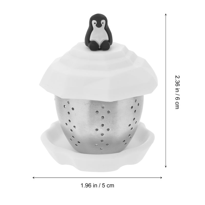 Stainless Steel Tea Infuser Filter Penguin Tea Strainer Tea Filter Tea Leakage Tea Art Tool for Home (White) - Image 2