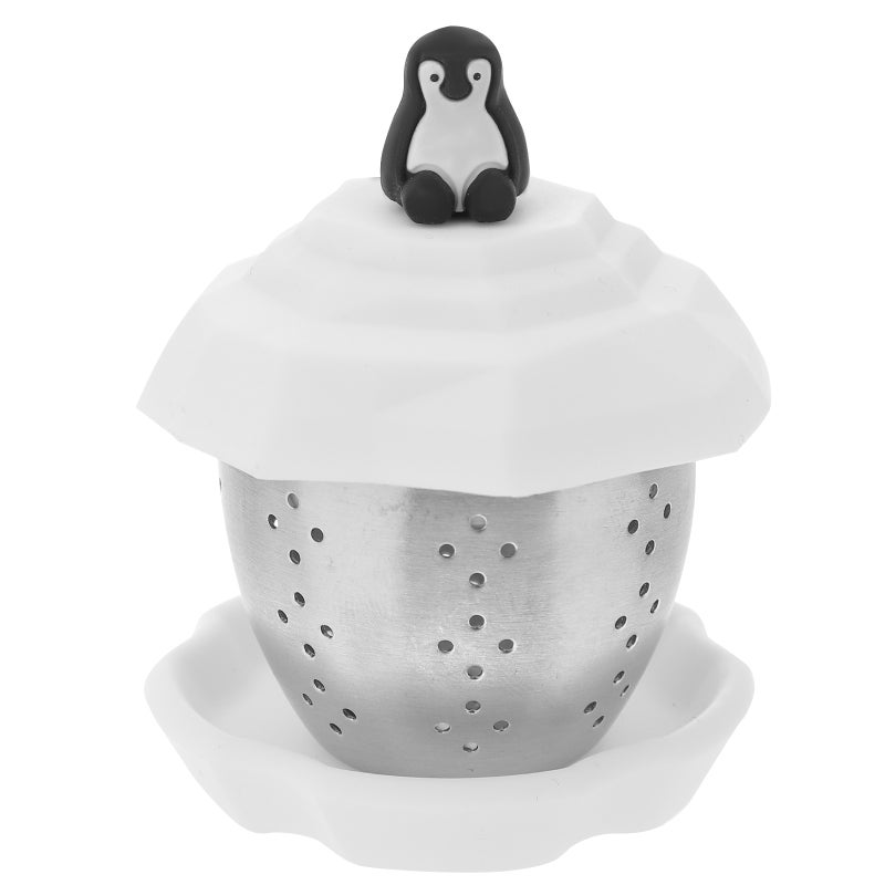 Stainless Steel Tea Infuser Filter Penguin Tea Strainer Tea Filter Tea Leakage Tea Art Tool for Home (White) - Image 1