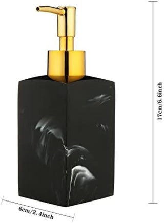 Hand Soap Dispenser, 250Ml Luxury Resin Black White Soap Dispenser Bottle, Liquid Lotion Soap Dispenser Soap Pump For Home Bathroom Countertop (Black)