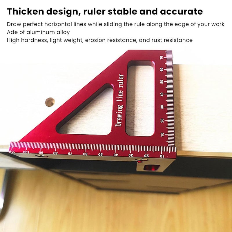 3D Multi Angle u Ruler, Aluminum y Woodw Protractor, 45 90 e r for DIY nd Carpenters, with Wrench and - Image 3