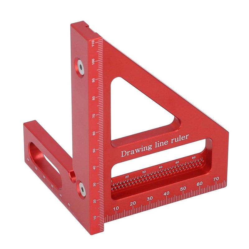 3D Multi Angle u Ruler, Aluminum y Woodw Protractor, 45 90 e r for DIY nd Carpenters, with Wrench and - Image 2