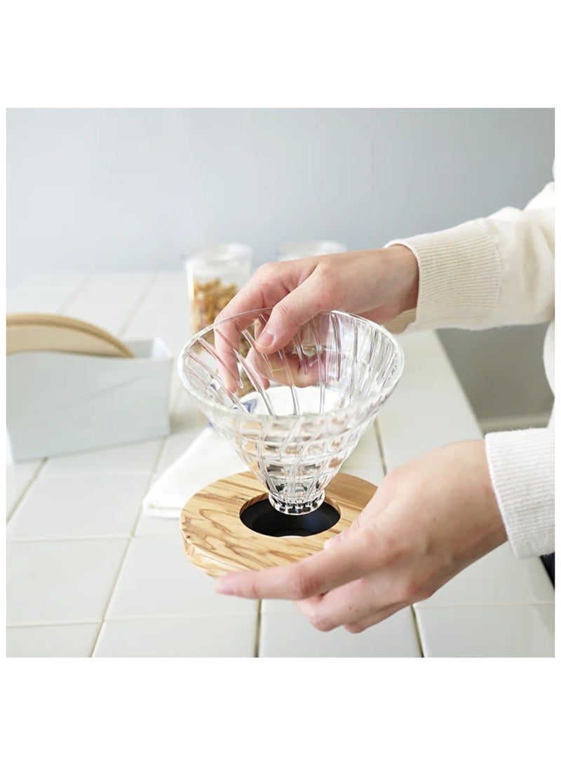 هاريو V60 منقط القهوة الزجاجي من خشب الزيتون، 02 - Image 2