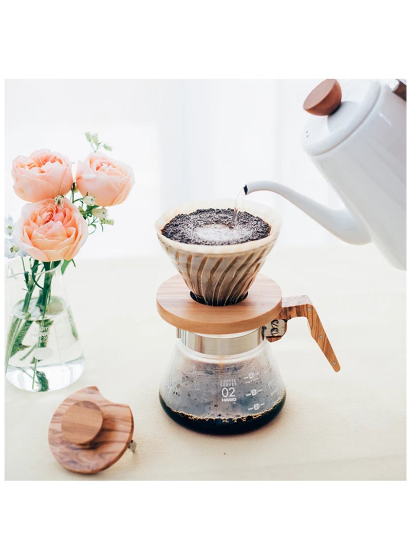 هاريو V60 منقط القهوة الزجاجي من خشب الزيتون، 02 - Image 4