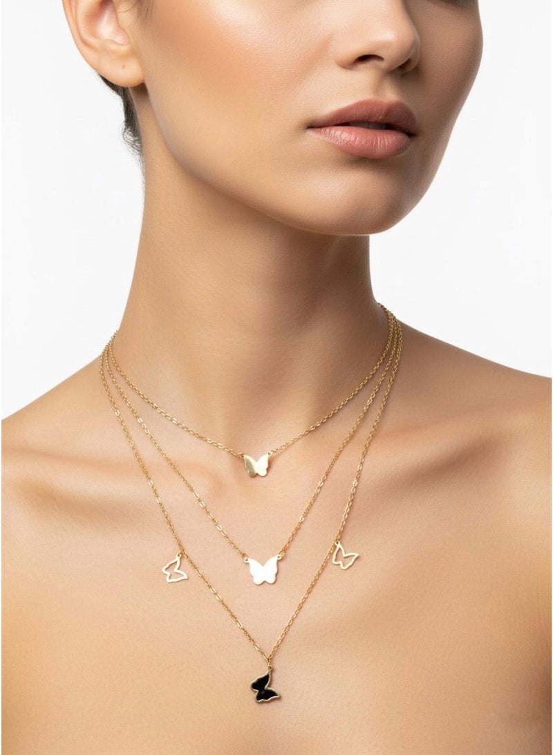 فلافي سلسلة حريمي متعددة الطبقات بدلايات فراشات متنوعة – لمسة راقية - Image 3