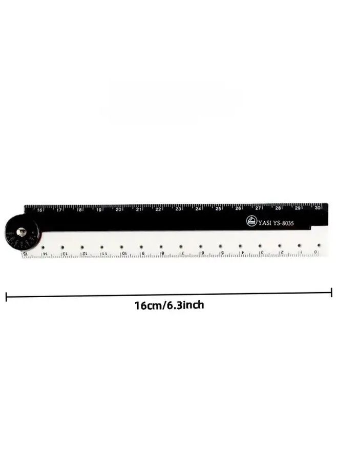 2 Pcs Folding Ruler Black White Durable Plastic Compact Design Easy Storage Ideal For Home Office School Use Measuring Tool - Image 2