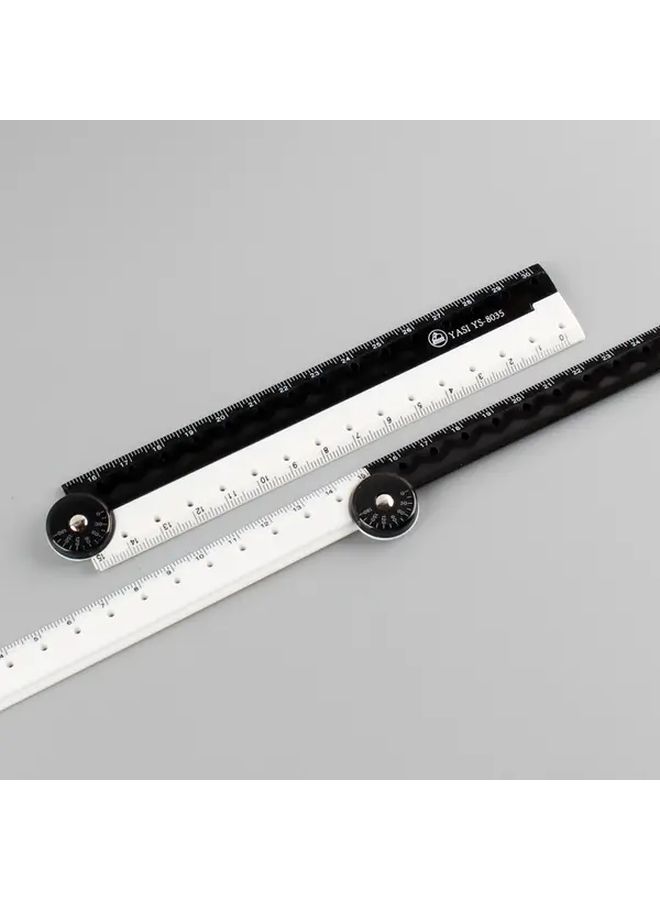 2 Pcs Folding Ruler Black White Durable Plastic Compact Design Easy Storage Ideal For Home Office School Use Measuring Tool - Image 3