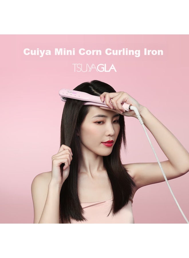 TSUYAGLA Cuiya Corn Curling Iron, Mini Portable High Crown Corn Silk Curler, Negative Ion Hair Straightener, Root Lift And Volume Tool, Girls' Corn Straightener Tm20 Pink - Image 4