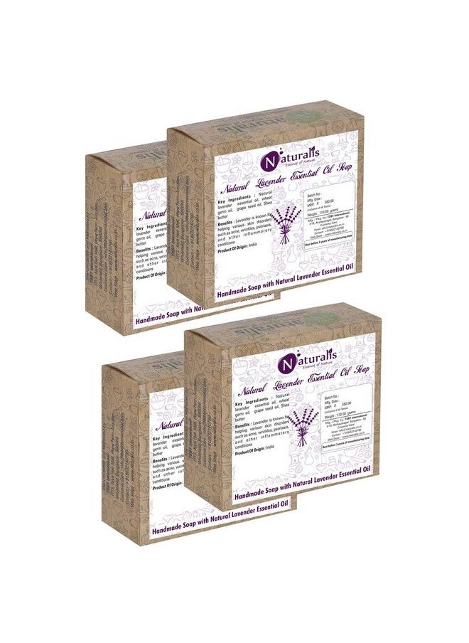 Naturalis Handmade Soap With Natural Lavender Essential Oil For Acne & Wrinkles 110Gms (Pack Of 4)  - Image 2
