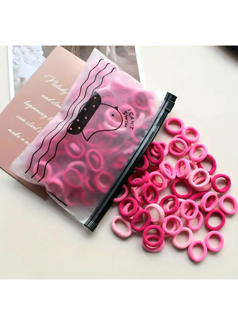 Small High-Elasticity Rubber Bands – 1 Bag of Pink Shades - Image 2