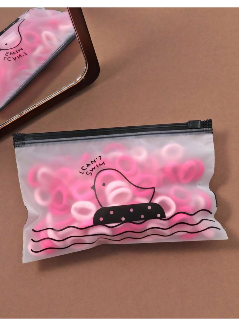 Small High-Elasticity Rubber Bands – 1 Bag of Pink Shades - Image 3