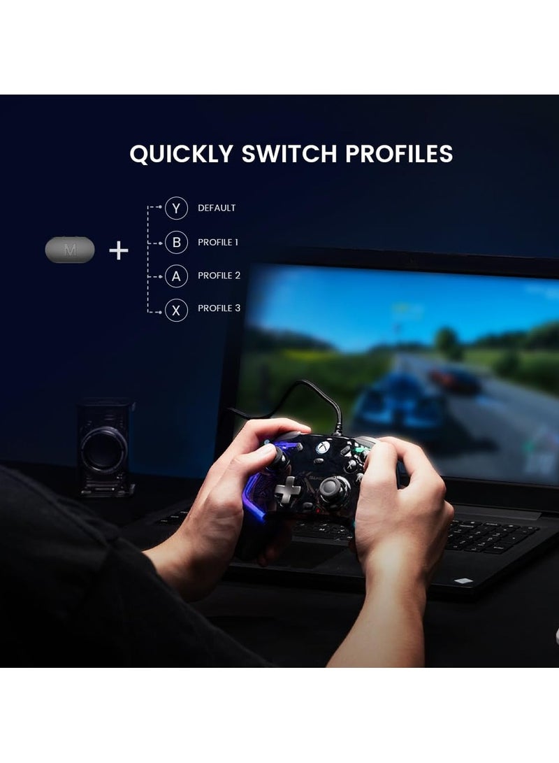 جيم سير وحدة تحكم سلكية K1 Kaleid لأجهزة Xbox Series X|S، Xbox One، Windows 10/11 وSteam، لوحة ألعاب التوصيل والتشغيل، وحدة تحكم شفافة لألعاب الفيديو مع عصي تحكم بتأثير هول/مشغل هول - Image 2