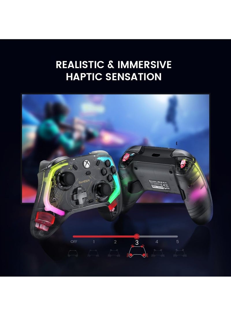 جيم سير وحدة تحكم سلكية K1 Kaleid لأجهزة Xbox Series X|S، Xbox One، Windows 10/11 وSteam، لوحة ألعاب التوصيل والتشغيل، وحدة تحكم شفافة لألعاب الفيديو مع عصي تحكم بتأثير هول/مشغل هول - Image 3