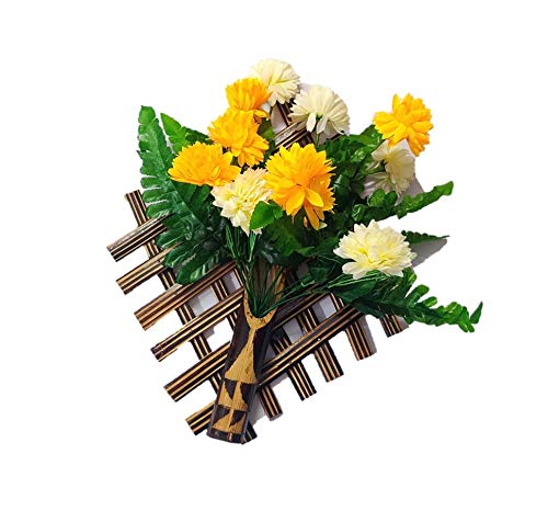 ARMAN SPOONS Believe in Quality Royals Handmade Bamboo Wall Hanging Vases with Multicolour Flower Set of 2 Big Bamboo Bamboo - Image 4