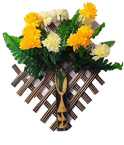 ARMAN SPOONS Believe in Quality Royals Handmade Bamboo Wall Hanging Vases with Multicolour Flower Set of 2 Big Bamboo Bamboo - Image 3