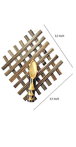 ARMAN SPOONS Believe in Quality Royals Handmade Bamboo Wall Hanging Vases with Multicolour Flower Set of 2 Big Bamboo Bamboo - Image 2
