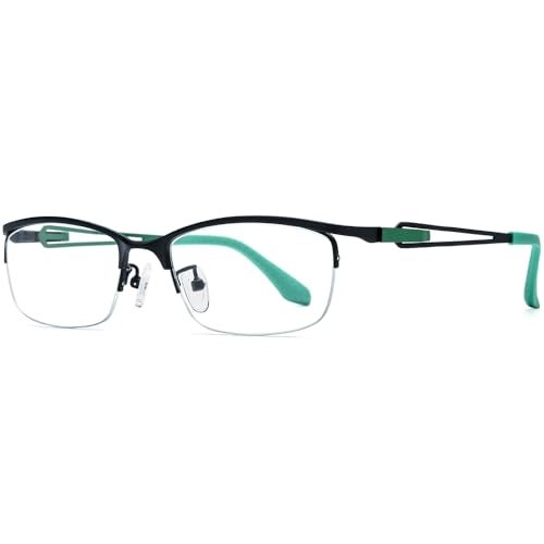 FONEX Pure Titanium Glasses Frame Men Square Eyeglasses Optical Eyewear F85775 (F85867 Green, Clear) - Image 5