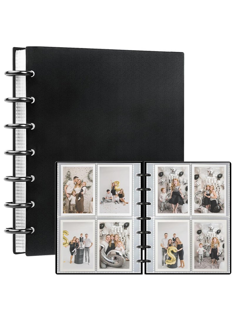 Relex Kpop Photocard Binder 3 Inch Photocard Holder Book Sleeves with 30Pcs Inner Pages A5 Idol Business Card Collect 2×3 Polaroid Photo Album (Black) - Image 1