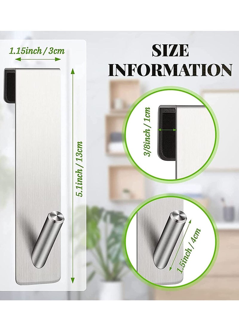 Y&D Shower Door Hooks Towel Hangers Over Glass Rack Stainless Steel Holder Hanger for Bathroom Frameless Decor 3 Pieces 5.1 Inches (Silver) - Image 2