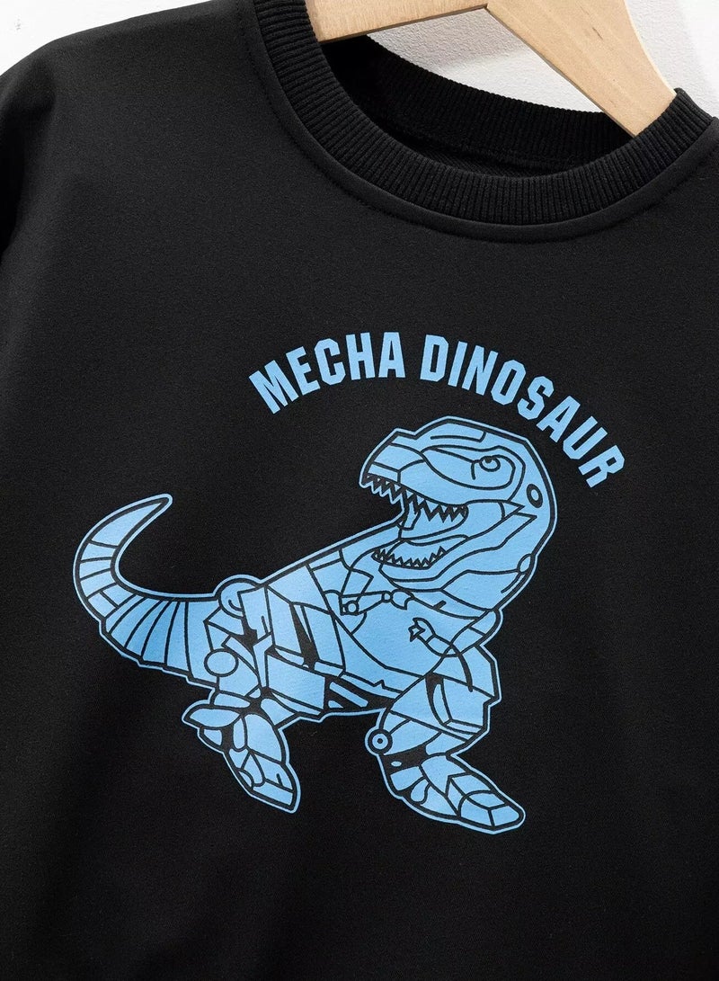 Toddler Boys Letter And Dinosaur Print Sweatshirt  - Image 3
