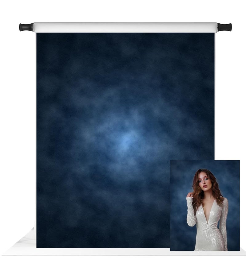 Kate 5x7ft Dark Blue Photography Backdrop Abstract Blue Abstract Headshot Textures Background Old Master Portrait Photo Fabric Studio Props - Image 1