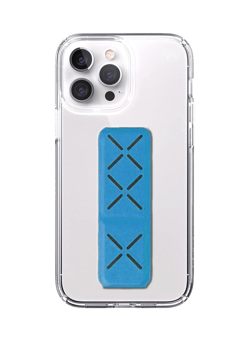 Case for iPhone 14 Pro Max, Clear Body Soft TPU Shockproof Case with Grip Kickstand(Work with Magnetic Car Mount) for iPhone 14 Pro Max 6.7 inch, Clear Blue 