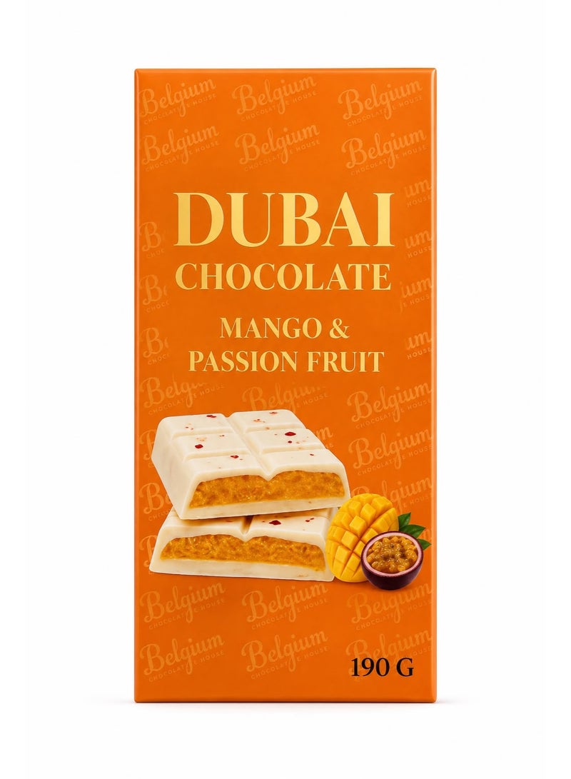 White chocolate bar mango & passion fruit cream