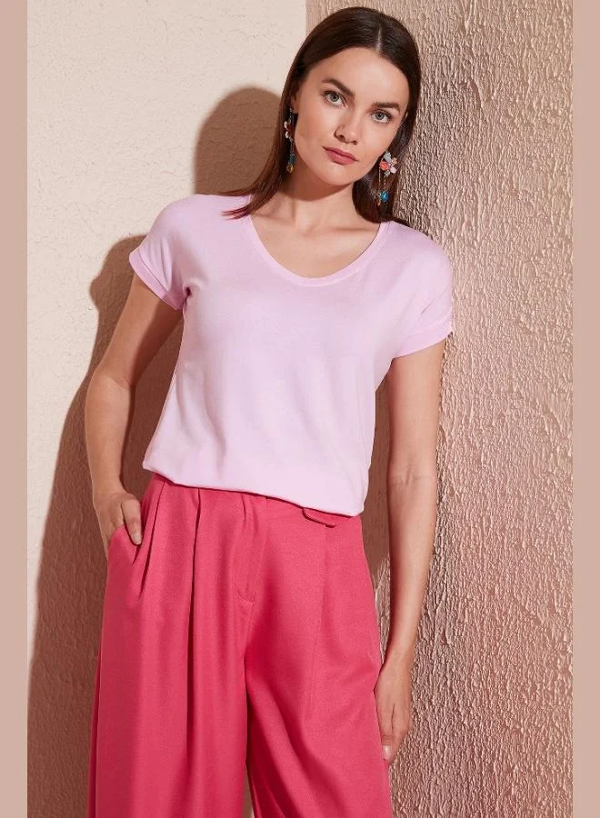 ليلا بلوزة ليلا بياقة على شكل حرف  بقصة مريحة وفتحة للنساء ٥٨٦٢٠٠٠